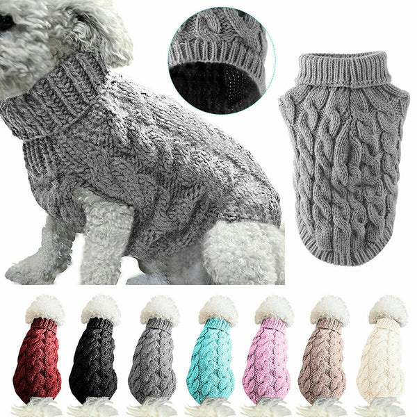 Dog Sweaters Winter Warm Dog Clothes for Small Dogs Turtleneck Knitted Pet Clothing Puppy Cat Sweater Vest Chihuahua Yorkie Coat