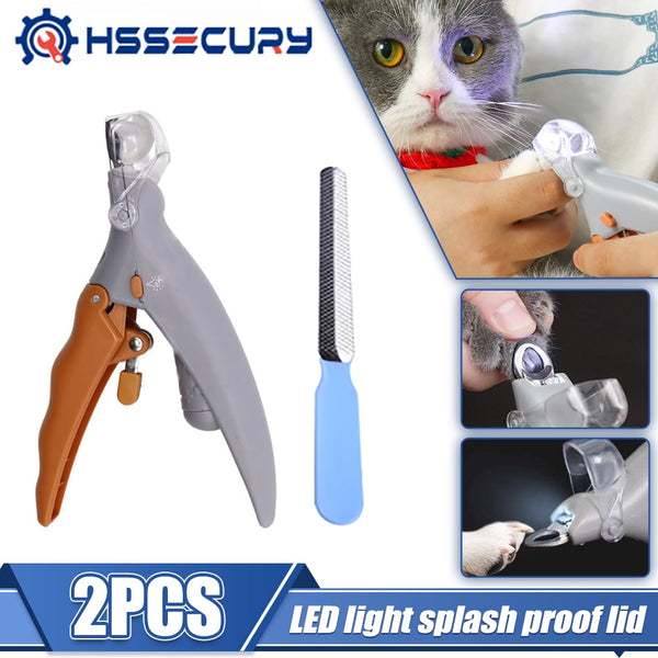 Professional Pet Nail Clipper Scissors Pet Dog Cat Nail Toe Claw Clippers Scissor LED Light Nail Trimmer for Animals Pet Supplie